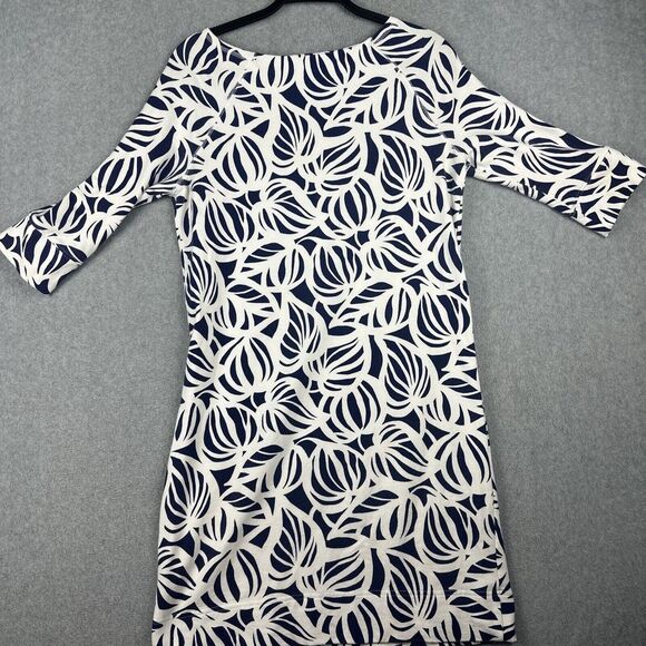 Lilly Pulitzer Dress Women S Blue Geometric‎ Stretch Leaf Tropical Preppy Spring - Picture 7 of 7